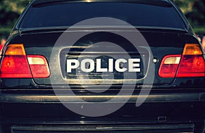 Detail of american police car