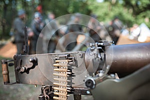 Detail of ammunition for a heavy machine gun