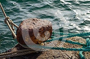 Detail of an ancient bollard