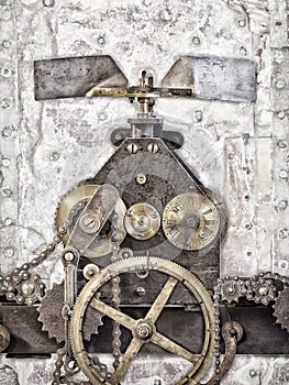 Detail of an ancient church clock