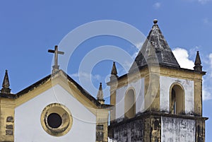 Detail of an ancient church in Olinda, Recife, Brazil