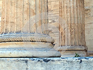 Detail of Ancient Greek Marble Column, Acropolis, Athens, Greece