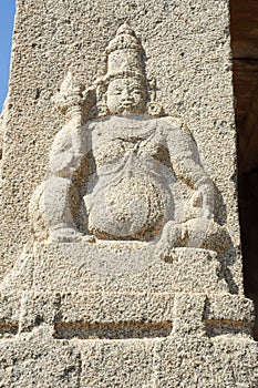 Detail at the ancient ruins of Vijayanagara Empire in Hampi