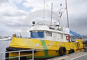 detail of anti-pollution boat