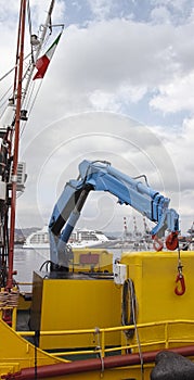 detail of anti-pollution boat