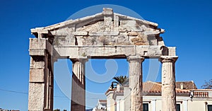 Detail of antique greek temple columns