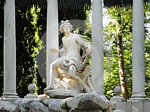 Detail of Apollo fountain in the Garden of the Prince of Aranjuez