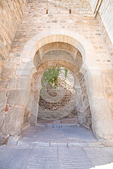 Detail of arab Alcantara Gate in Toledo city