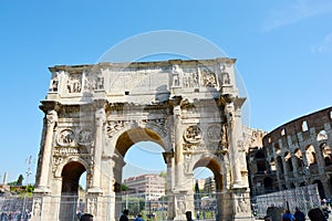 Detail of the Arch of Constantine, Rome, Italy Arco di Costantino