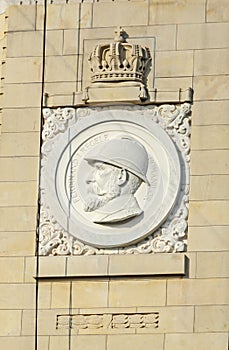 Detail of The Arch of Triumph Arcul de Triumf from Bucharest photo