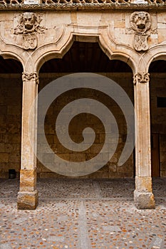 Detail archery of the Patios de Escuelas Cloister in Salamanca
