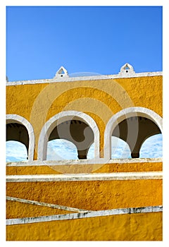 Detail arches of the Monastery of Izamal.