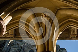 Detail of arches in Mont Saint Michel. France photo