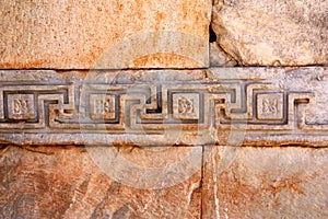 Detail of an architectural decoration with meander ornament