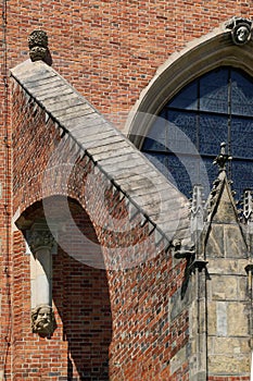 Detail of architecture, Cathedral of St. John the Baptist, Wroclaw, Lower Silesia, Poland