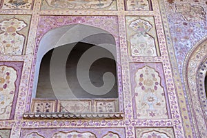 Detail of architecture, decorated facade in Udaipur, Rajasthan, India