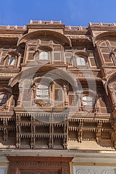 Detail from the architecture of Mehrangarh Fort in Jodhpur, Rajasthan,