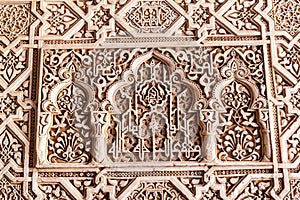 Detail of architecture at Nasrid Palaces (Palacios Nazaries) at Alhambra in Granada, Spa photo