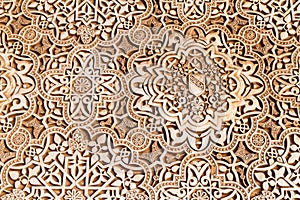 Detail of architecture at Nasrid Palaces (Palacios Nazaries) at Alhambra in Granada, Spa photo