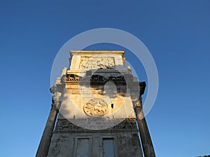 Detail of Arco di Constantino.Rome, Italy. photo
