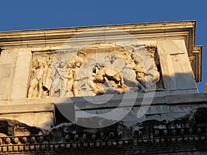 Detail of Arco di Constantino.Rome, Italy. photo