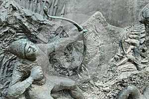 Detail on Armenian Genocide monument - Philadelphia