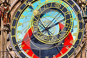 Detail of the astronomical clock in the old square of Prague