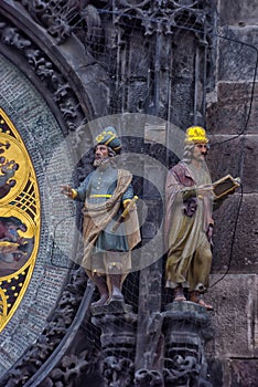 A detail of the astronomical clock in Prague