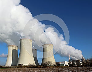 Detail of atomic power plant cooling towers