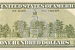 Detail From Back of a One Hundred Dollar Bill