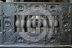 Detail of Bagaya Kyaung monastery at ancient city Inwa (Ava) Man