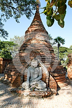 Detail of the Bagaya Monastery in the ancient city of Innwa (Ava) near Mandalay