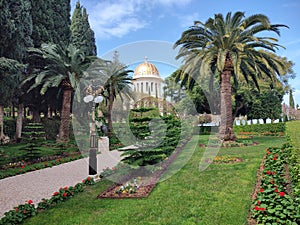 Detail of Bahai Gardens in Haifa Israel