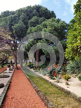 Detail of Bahai Gardens in Haifa Israel