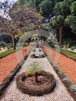 Detail of Bahai Gardens in Haifa Israel