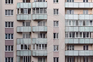 Detail of balconies in a block of the flats