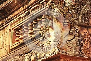 Detail of Banteay Srey temple, Angkor area, Siem Reap, Cambodia