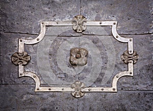 Detail of a baroque door at a historic building