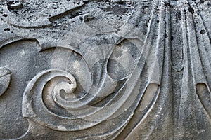 Detail of Baroque gatepost with rendered patterns