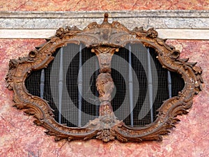 Detail of Baroque window in Malaga. Spain.