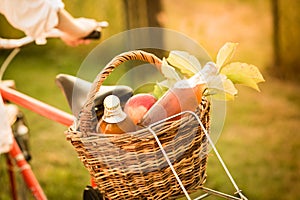 Detail of the basket with fresh food