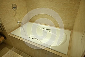 The bath tub in bathroom