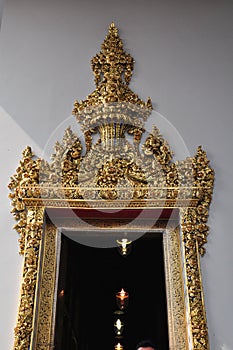 Detail of beautiful door at Wat Pho , Bangkok,Thailand