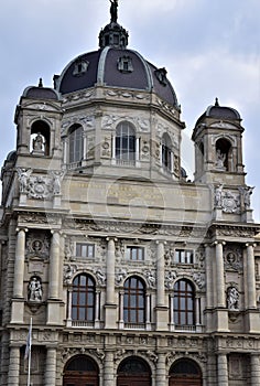 Detail of a beautiful and important historical building, in Vienna, in the museum district.