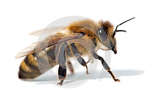 Detail of bee or honeybee , Apis Mellifera
