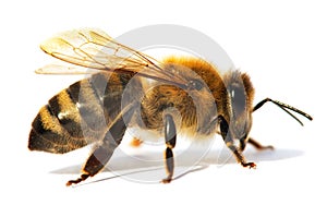 Detail of bee or honeybee in Latin Apis Mellifera