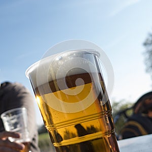 Detail of beer on the table