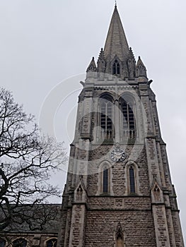 Detail of the bell tower of the St James Muswell Hill church.