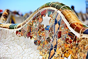 Detail of Bench by Gaudi photo