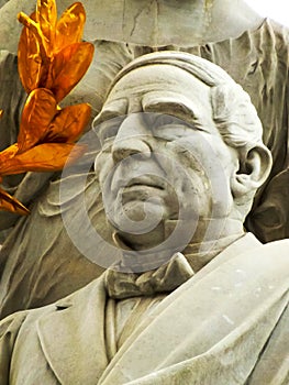 Detail of a Benito Juarez sculpture photo